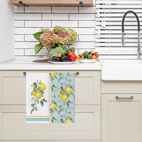 Yellow Lemon Seasonal Kitchen Towels Set of 2