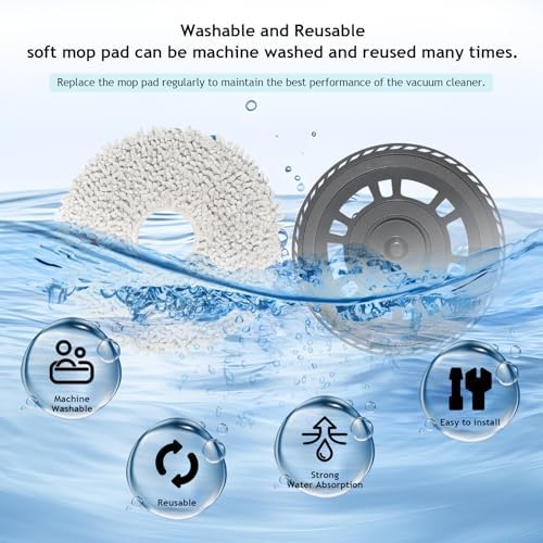 DianSung Mop Cloths with Replacement Holder for Dreame Robot Vacuums