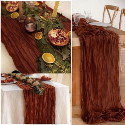 12 Pack Terracotta Cheesecloth Table Runner 10FT