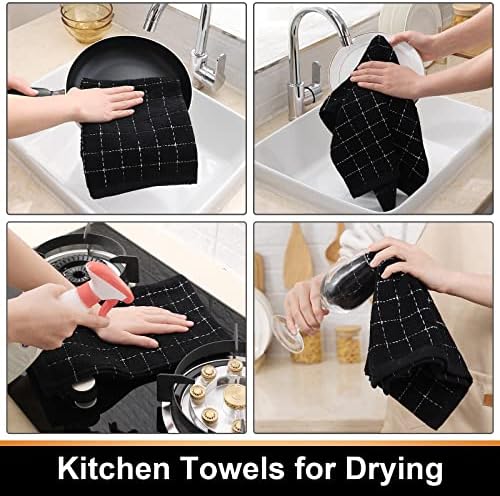Mordimy 100 Cotton Dish Towels 16x26 4 Pack Black