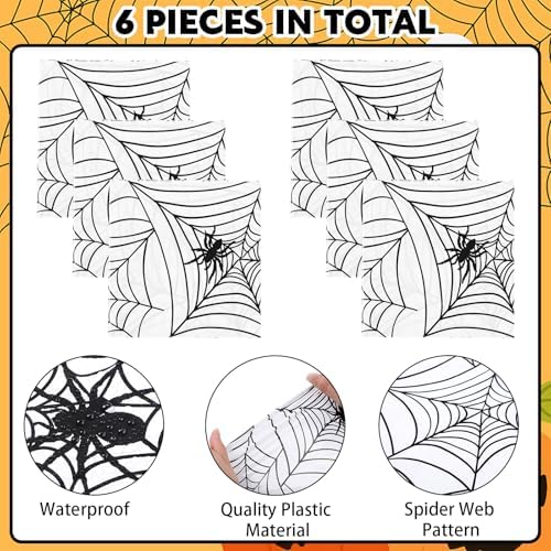 6 Pcs Halloween Table Runner Spider Web Decoration