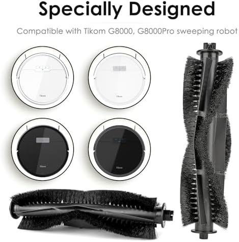 2 Pieces Replacement Brush Rollers for Tikom Robot Vacuum and Mop Combo