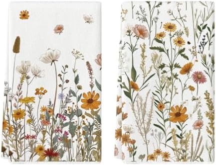 Artoid Mode Daisy Wild Flowers Dish Towels Set of 2