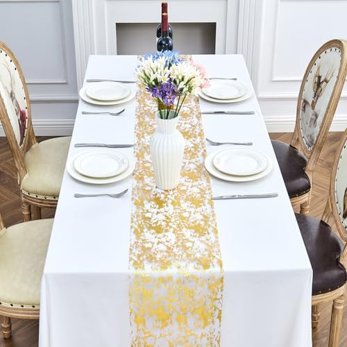 Gold Sequin Glitter Table Runner 11x49