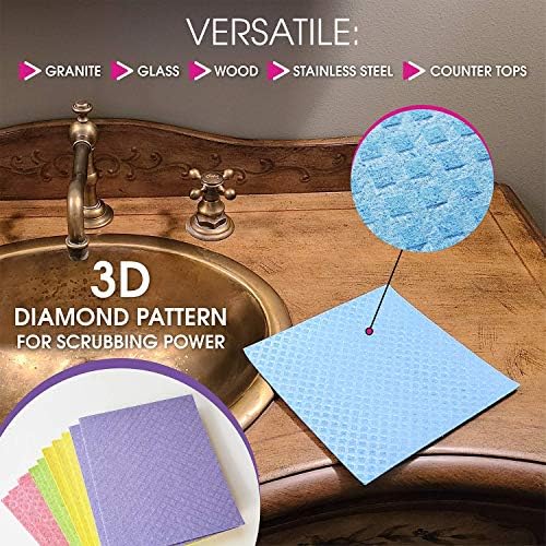 Pink Rhino Labs Swedish Dishcloths 10-Pack Reusable Cleaning Cloths