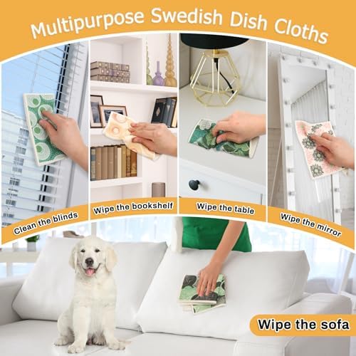 Lucomb 10 Pack Swedish Dishcloths for Kitchen