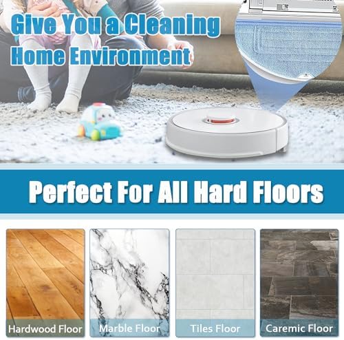 6 Pcs Microfiber Mop Pads for Roborock Robot Vacuums