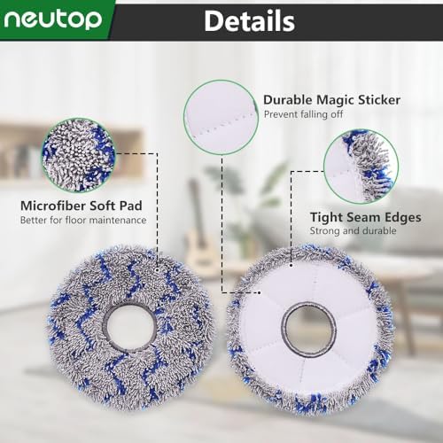 Neutop Replacement Mopping Pads for Ecovacs Robots 4-Pack