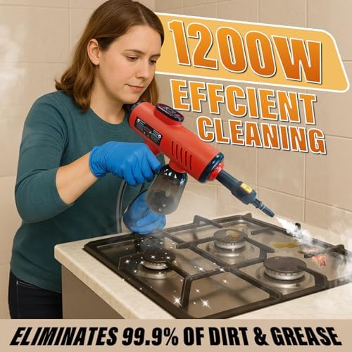 Handheld Pressurized Steam Cleaner with 600ml Tank and 7 Accessories