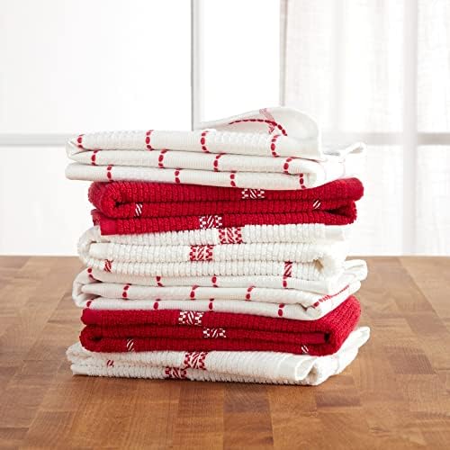 Martha Stewart Modern Waffle Kitchen Towel Set 6-Pack Red