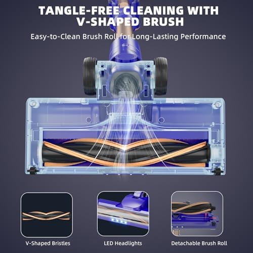 Cordless Vacuum Cleaner with 180 Bendable Wand and Touch Screen