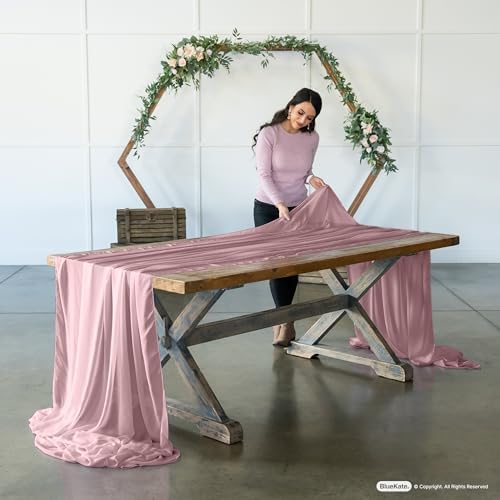 Bluekate Chiffon Fabric 10 Yard Continuous Table Runner Wedding Arch Draping