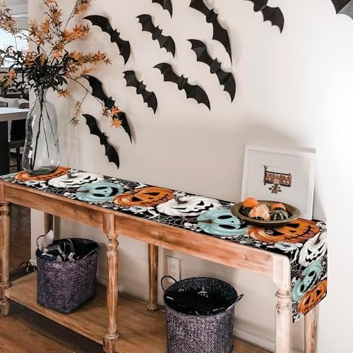 Baccessor Halloween Table Runner Spooky Design 13x72 Inch