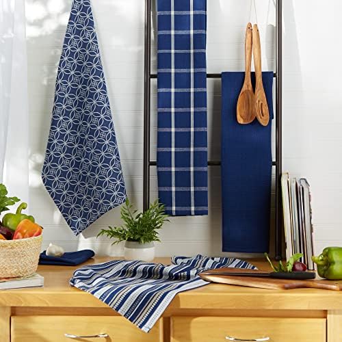 DII Assorted Woven Kitchen Towel Set 5 Piece