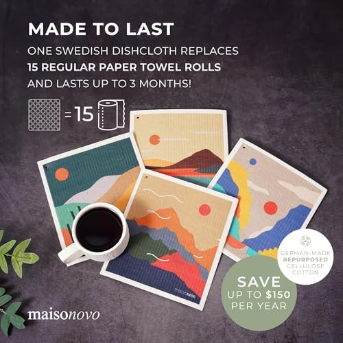 MaisoNovo Swedish Dishcloths Pack of 4