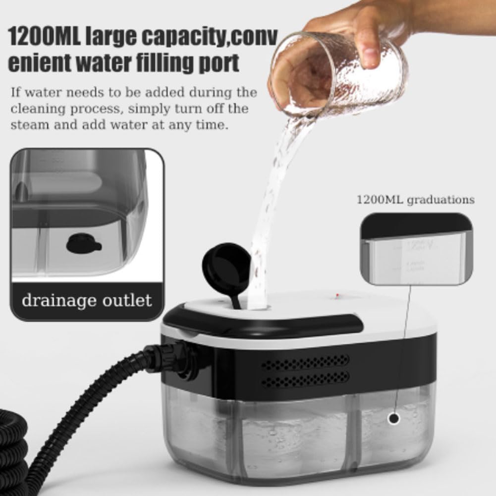 Handheld Steam Cleaner with 3 Brush Heads and 25Bar Pressure