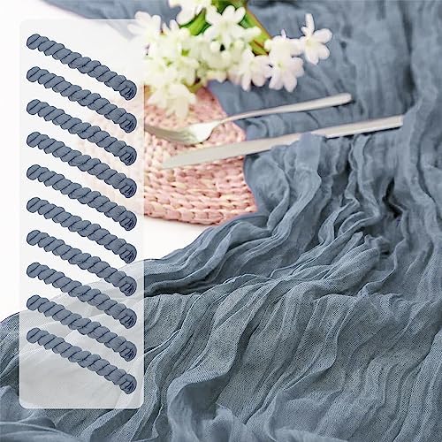 2 Pack 10 Ft Dusty Blue Cheesecloth Table Runners