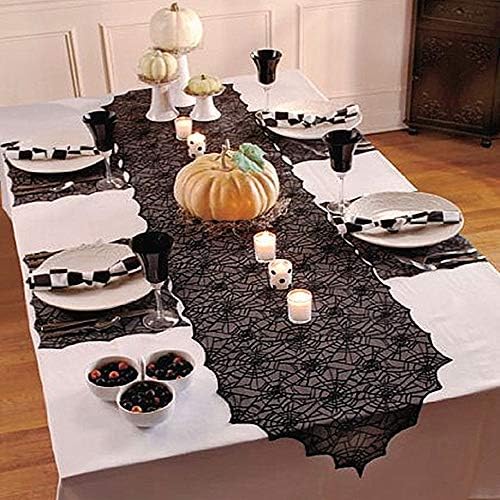 ibohr Halloween Table Runner with Spider Web Design