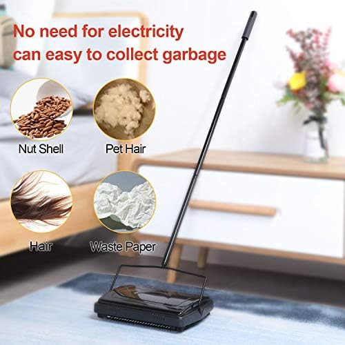 Yocada Multi-Functional Carpet Sweeper with Brush Black