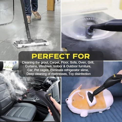 1500W Steam Cleaner for Car Seat Upholstery Sofa Bathroom Kitchen