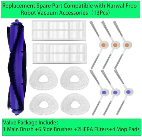 YahuPase Replacement Parts for Narwal Freo Robot Vacuum 13 Pack