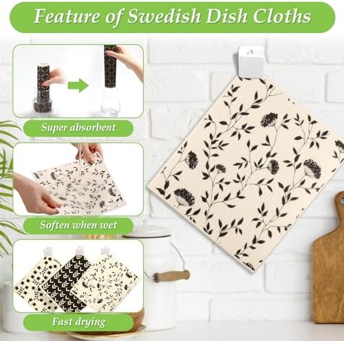 Lucomb 10-Pack Swedish Dishcloths with Hook
