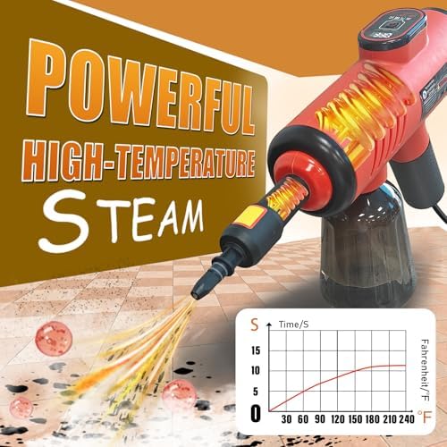Handheld Pressurized Steam Cleaner with 600ml Tank and 7 Accessories
