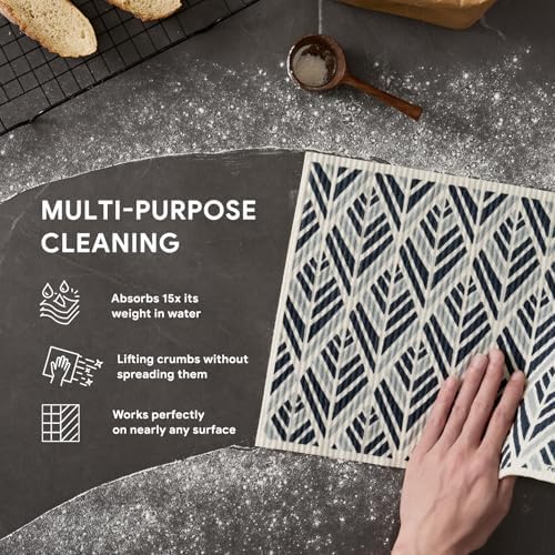 RECYCO 4-Pack Oversized Swedish Dishcloths for Kitchen