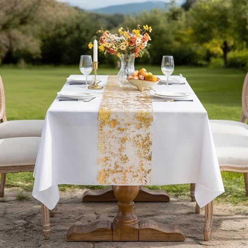 9FT Glitter Gold Table Runner Roll