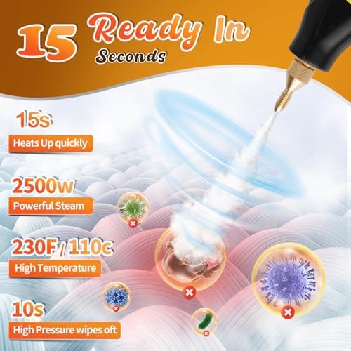 1200ml Handheld Steam Cleaner with 5 Accessories