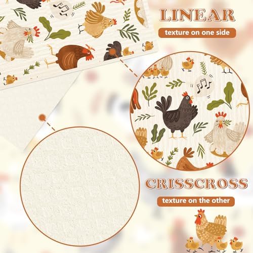 6Pcs Chicken Swedish Dishcloth Set for Home Kitchen Cleaning