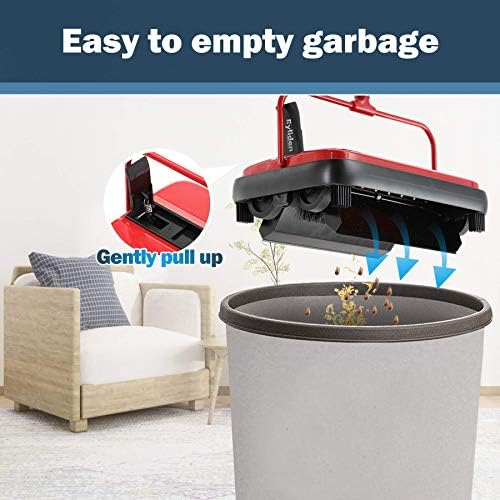 Eyliden Quiet Carpet Sweeper No Electricity Lightweight Easy to Use