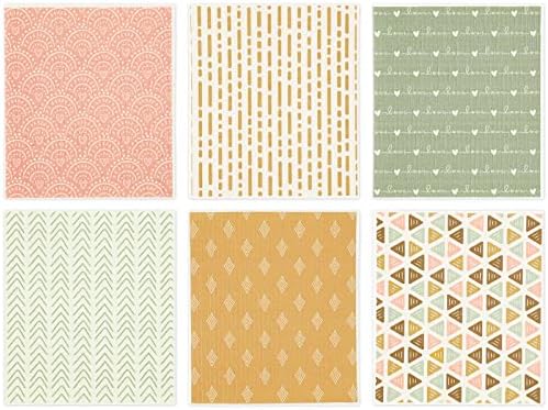 Whaline 6Pcs Boho Dish Towels for Kitchen Cleaning 1