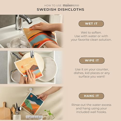 MaisoNovo Swedish Dishcloths Pack of 4