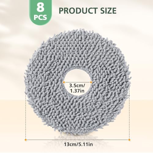 8 Pack Microfiber Mop Cloths for Qrevo Pro Compatible Robot Vacuums