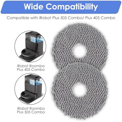4 Pack Plus 505 Combo Mop Pads Compatible with iRobot
