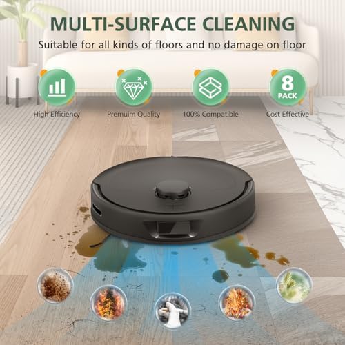 8 Pack Microfiber Mop Cloths for Qrevo Pro Compatible Robot Vacuums