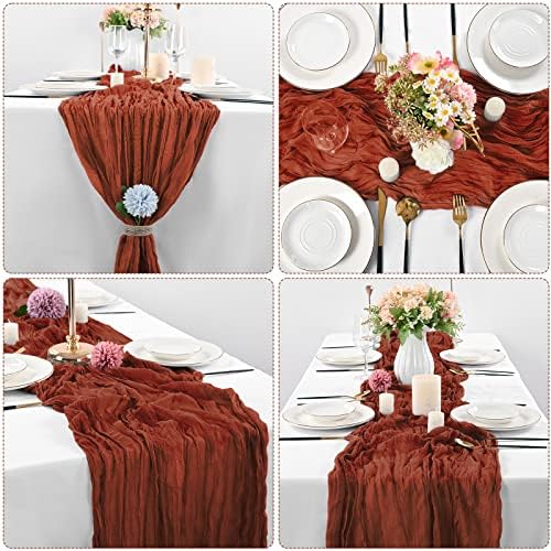 10 Pcs Terracotta Cheesecloth Table Runners 10FT Boho Decor