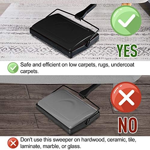 Yocada Multi-Functional Carpet Sweeper with Brush Black