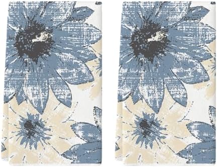 Artoid Mode Blue Floral Boho Dish Towels Set of 2