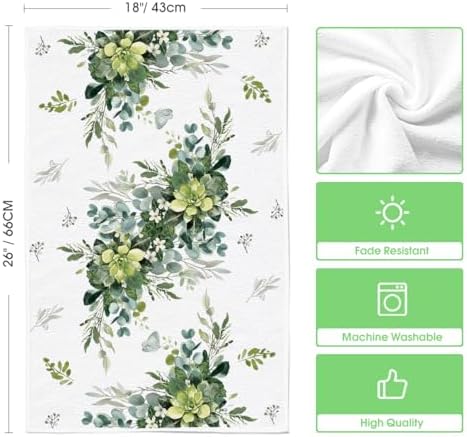 Artoid Mode Eucalyptus Butterfly Dish Towels Set of 2
