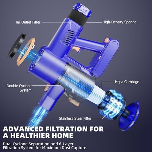 Cordless Vacuum Cleaner with 180 Bendable Wand and Touch Screen