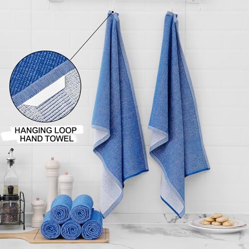 Homaxy Premium Kitchen Towels 6 Pack Blueberry