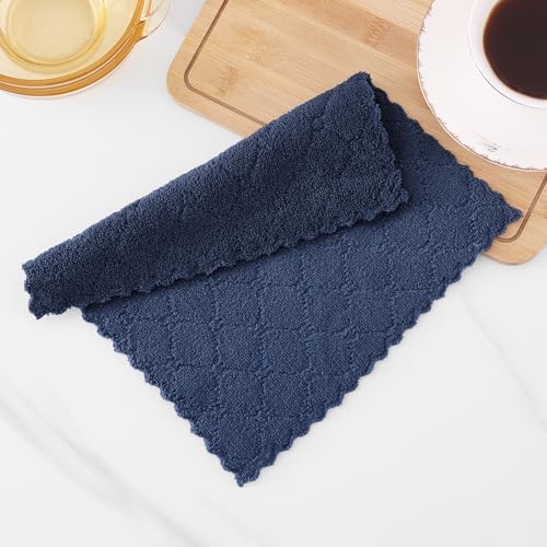 Homaxy 24 Pack Dish Cloths Navy Blue 10x10 Inches