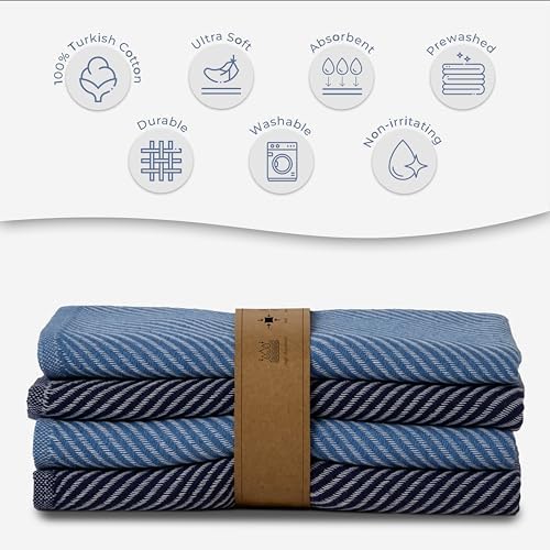 Ossano Kitchen Towels - Soft 100 Cotton Set of 4