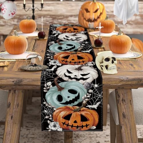 Baccessor Halloween Table Runner Spooky Design 13x72 Inch