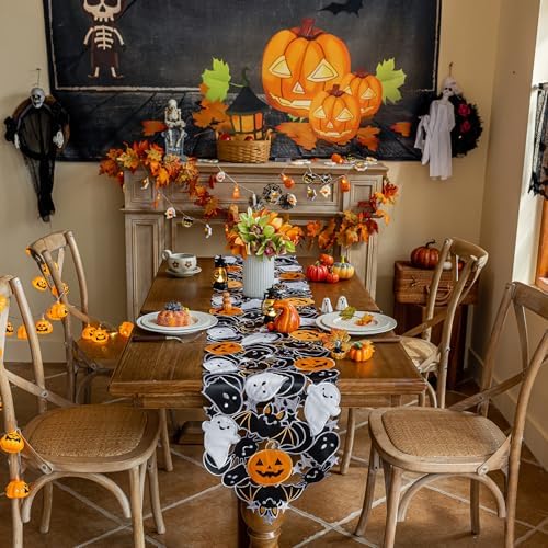 Joyfol Day Halloween Table Runner 14x59 Inch
