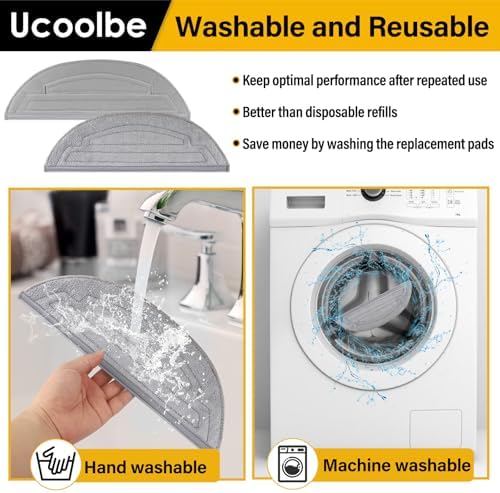 Ucoolbe Roborock Mop Pads 8 Pack Replacement Accessories