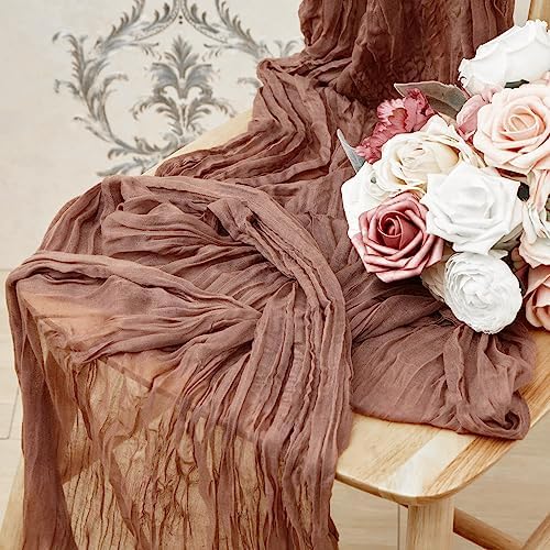 6 Pack Dusty Pink Cheesecloth Table Runners 10 Ft