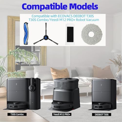 Yujinru Replacement Parts Kit for ECOVACS DEEBOT T30S and Yeedi M12 PRO